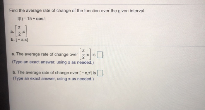Solved Find the average rate of change of the function over | Chegg.com