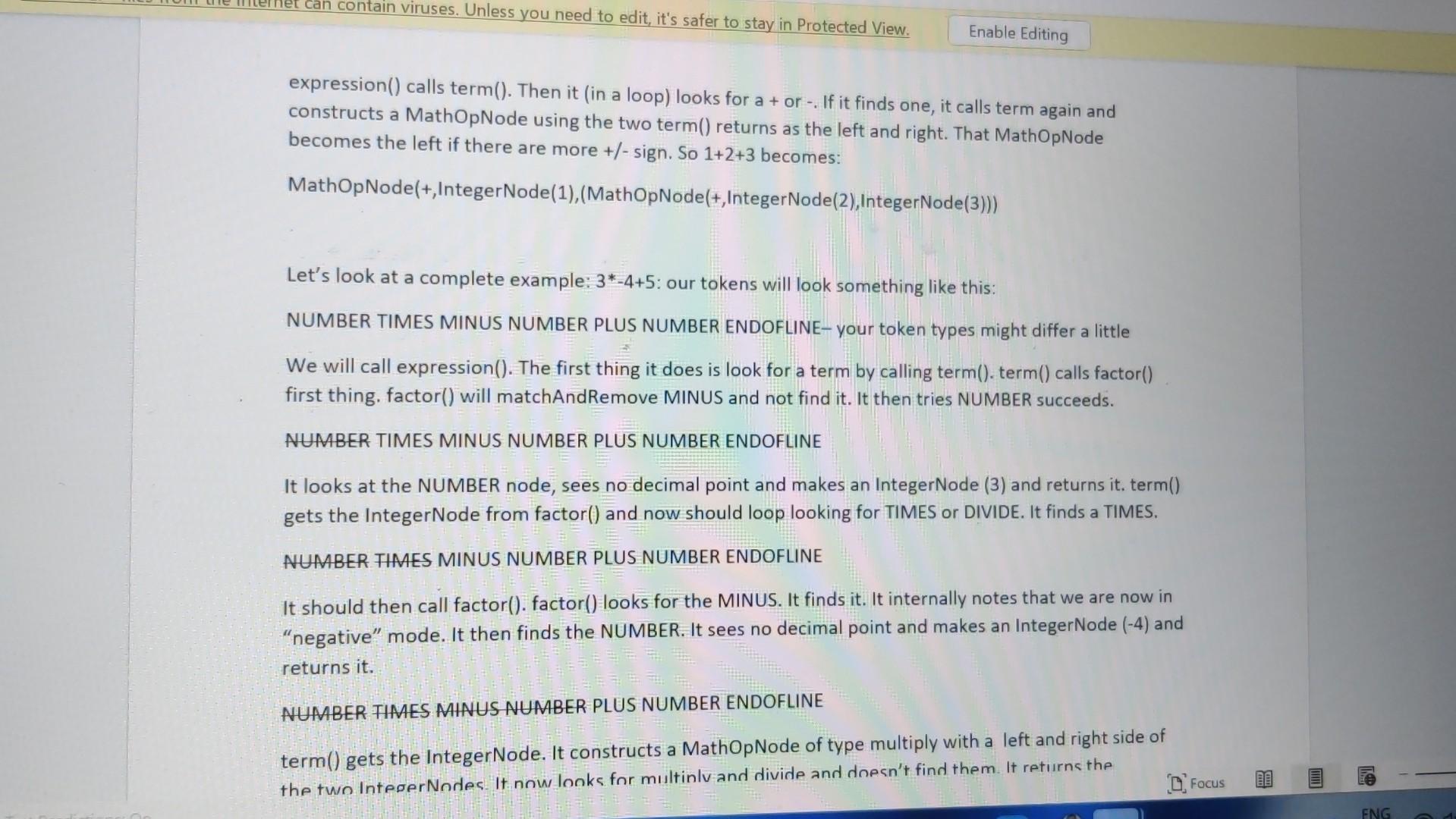 Solved ICSI 311 Assignment 3 - Start the Parser This | Chegg.com