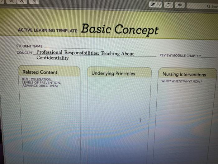 Solved Sear ACTIVE LEARNING TEMPLATE: Basic Concept STUDENT | Chegg.com