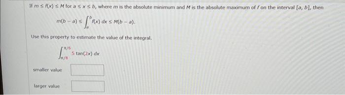 Solved If m≤f(x)≤M for a≤x≤b, where m is the absolute | Chegg.com