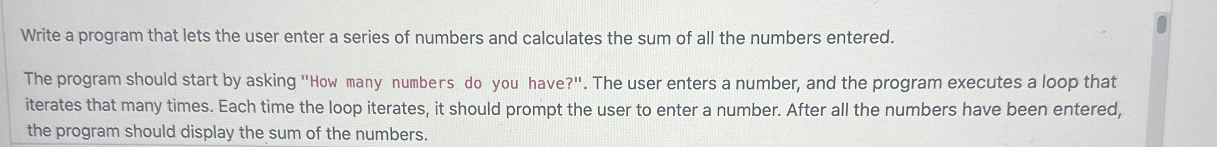 Solved Write a program that lets the user enter a series of | Chegg.com