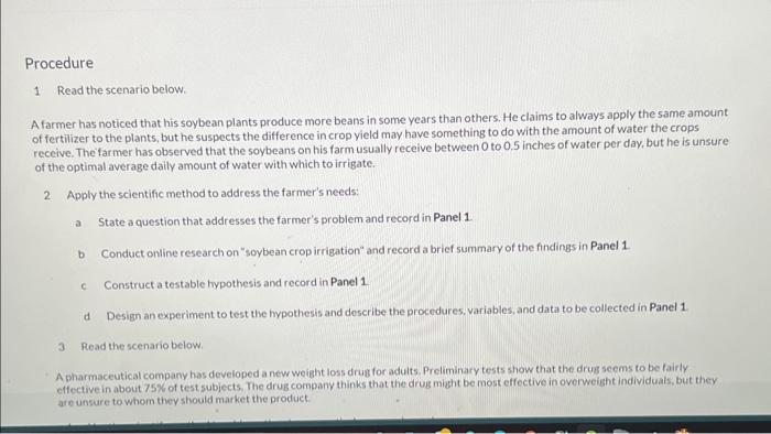 Solved 1 Read the scenario below. A farmer has noticed that Solved 1 Read the scenario below. A farmer has noticed that