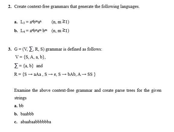 Solved Create Context Free Grammars That Generate The 0951