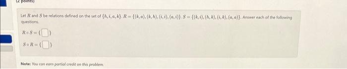 Solved Let R And S Be Relations Defined On The Set Of | Chegg.com