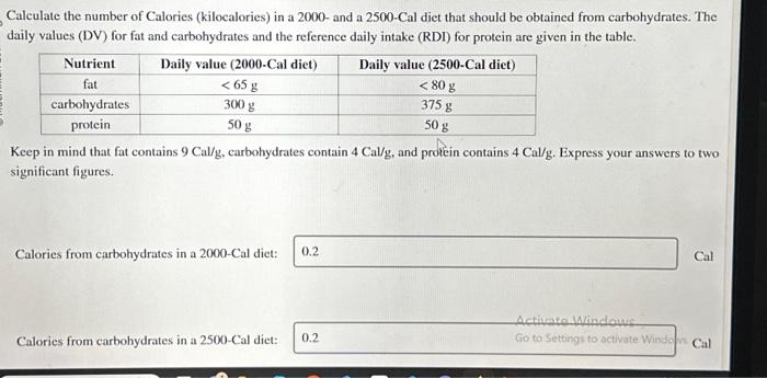 Solved Calculate The Number Of Calories (kilocalories) In A | Chegg.com