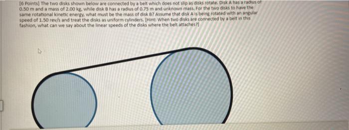 Solved [6 Points) The two disks shown below are connected by | Chegg.com