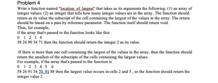 Solved Problem 4 Write a function named "location of | Chegg.com