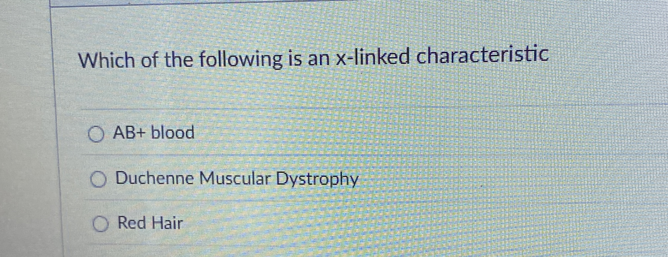 Solved Which of the following is an xlinked