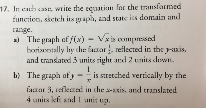 Solved 17. In each case, write the equation for the | Chegg.com