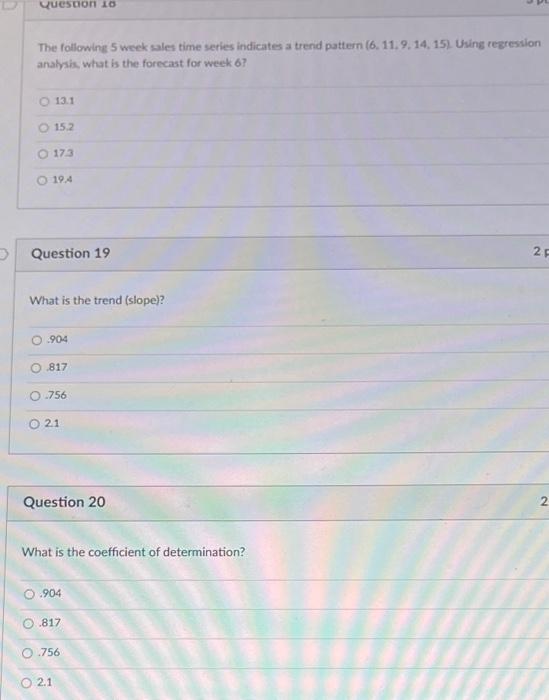 Solved The following table provides the data for the linear | Chegg.com