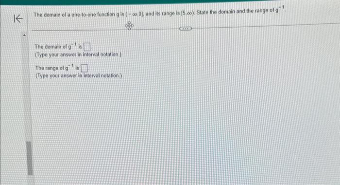 Solved The domain of a one-to-one function g is (−∞,0] and | Chegg.com