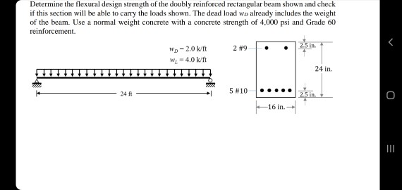 Solved Determine the flexural design strength of the doubly | Chegg.com