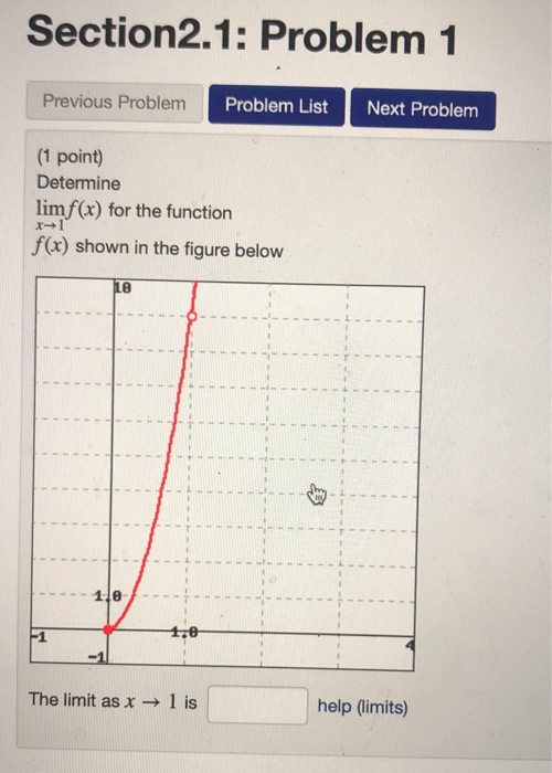 Solved Section 2.1: Problem 1 Previous Problem Problem List | Chegg.com
