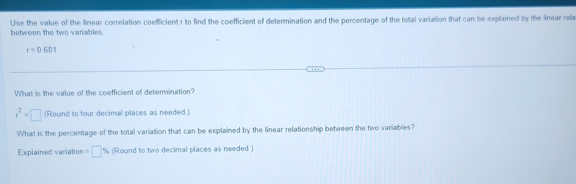 Solved Use the value of the linear correlation coefficient r | Chegg.com