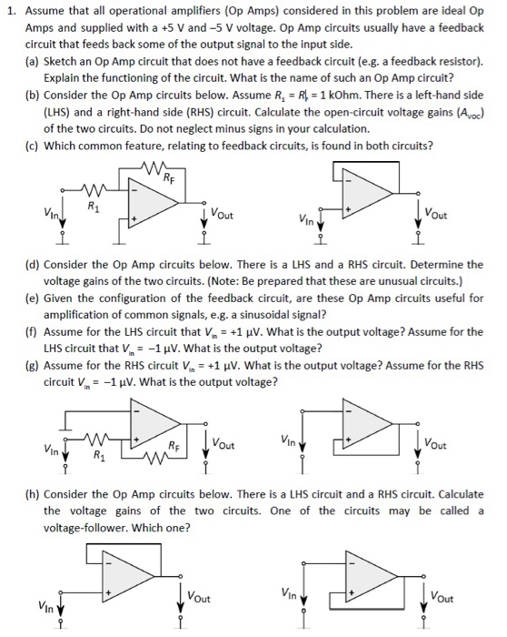 Solved 1. Assume That All Operational Amplifiers (Op Amps) | Chegg.com