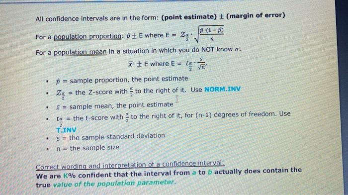 Solved n . All confidence intervals are in the form: (point | Chegg.com