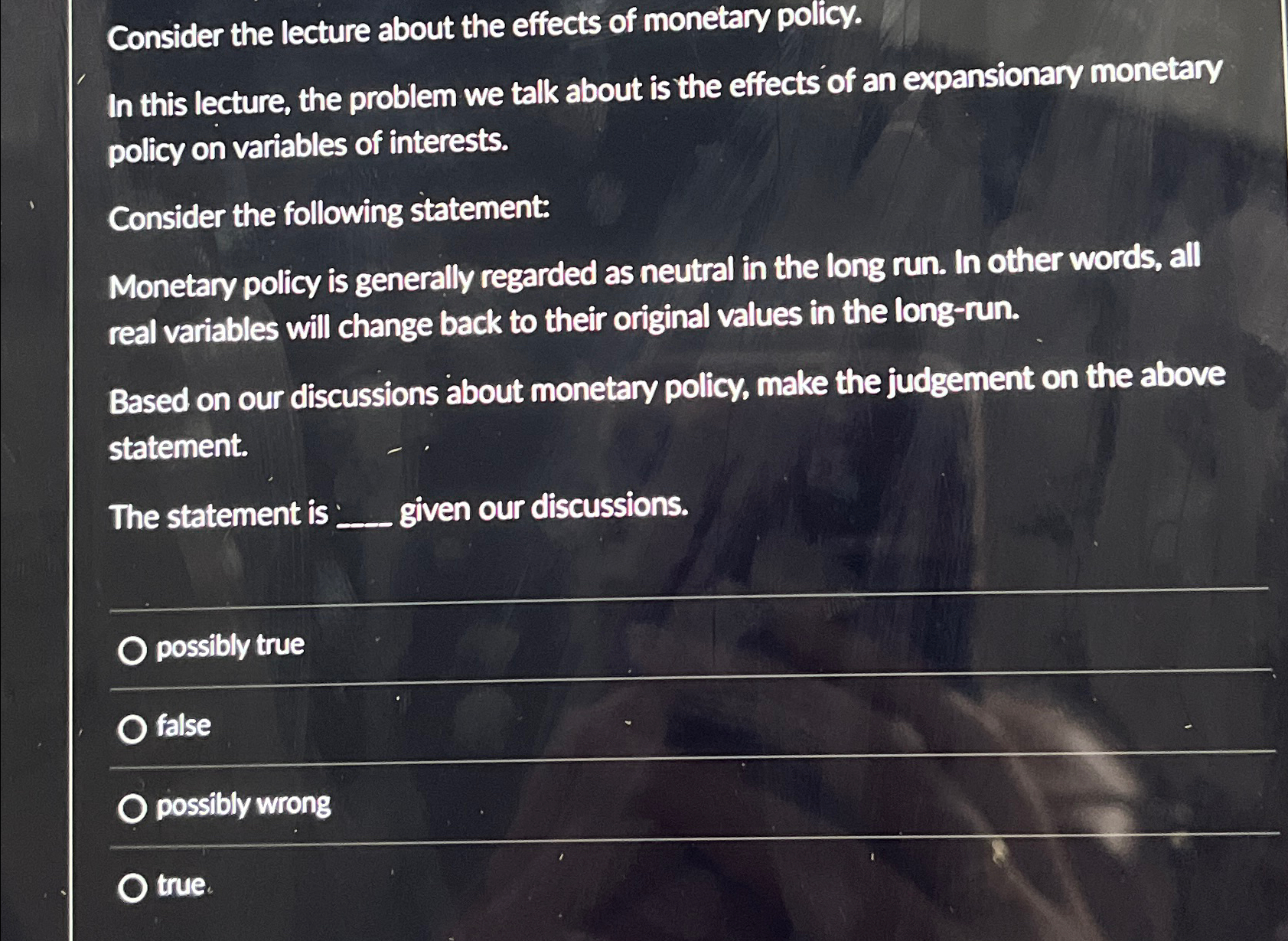 Solved Consider the lecture about the effects of monetary | Chegg.com