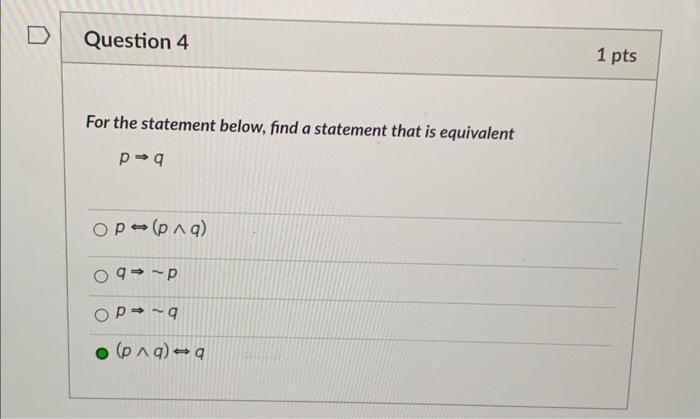 Solved For the statement below, find a statement that is | Chegg.com