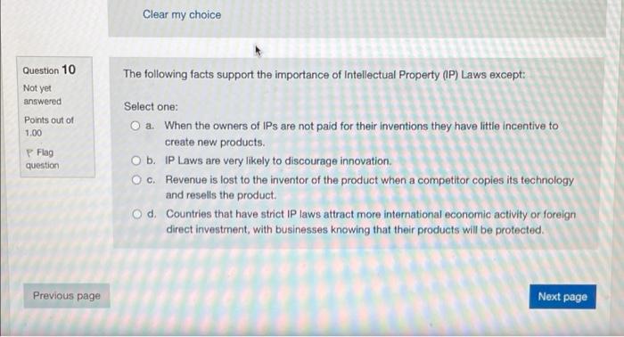 Solved Clear my choice Question 10 The following facts | Chegg.com