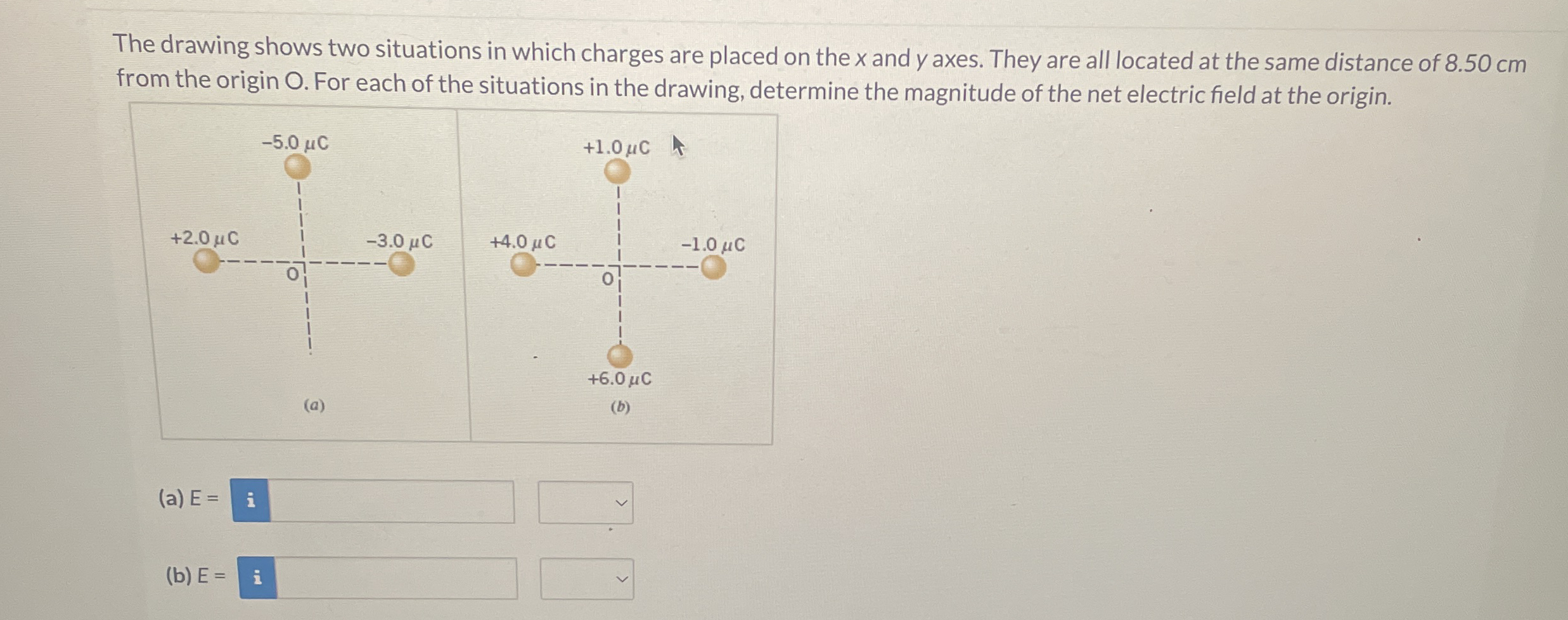 Solved The drawing shows two situations in which charges are | Chegg.com