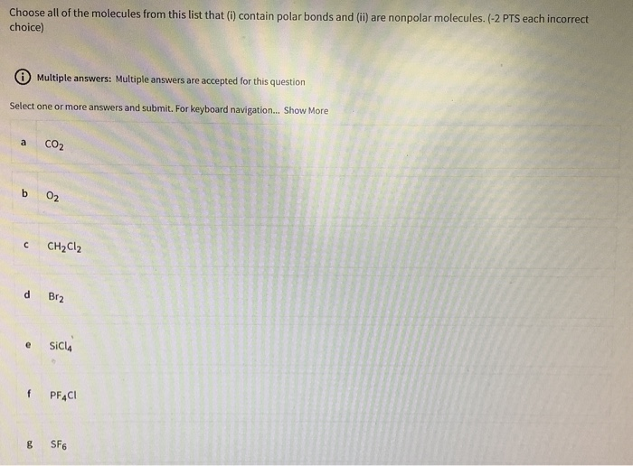 Solved Choose all of the molecules from this list that (i) | Chegg.com