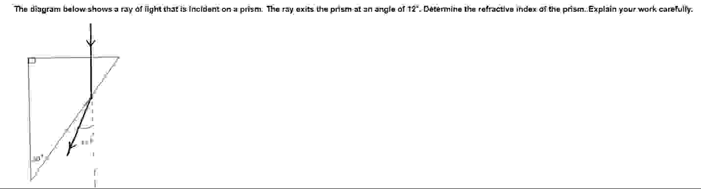 Solved The diagram below shows a ray of light that is | Chegg.com