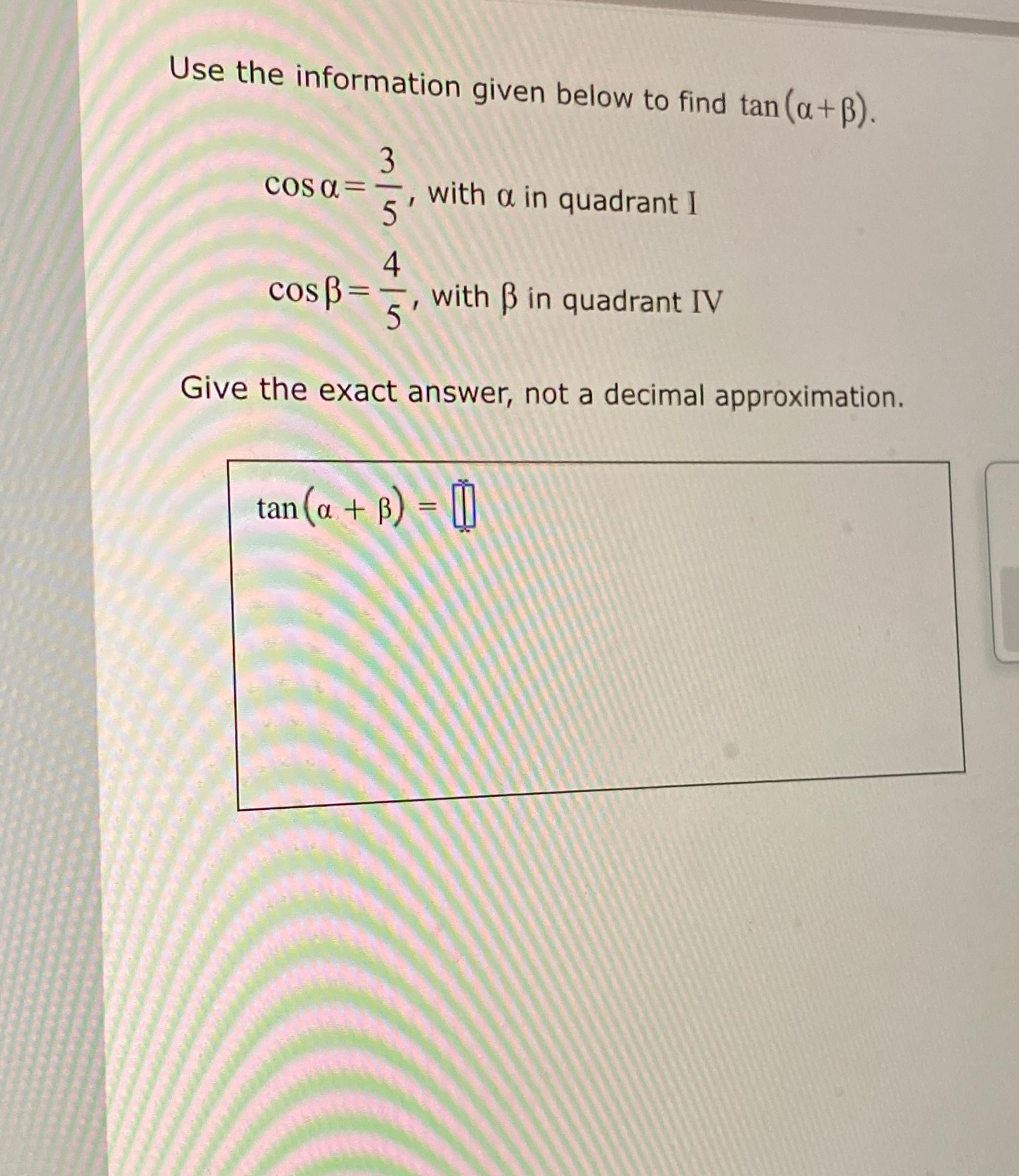 Solved Use the information given below to find | Chegg.com