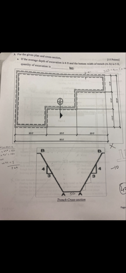 Solved For the given plan and cross-section,a. ﻿If the | Chegg.com