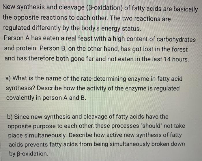 Solved New Synthesis And Cleavage Ss Oxidation Of Fatty Chegg Com