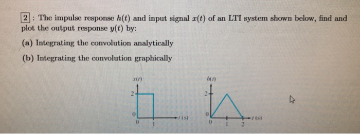 Solved 2 The impulse response h(t) and input signal r(t) of | Chegg.com