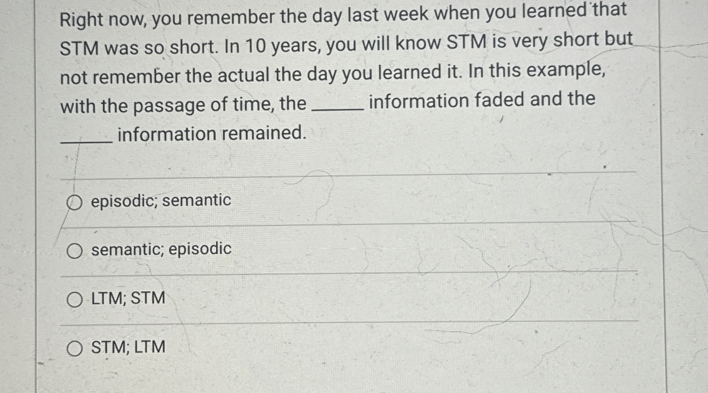 Solved Right now, you remember the day last week when you | Chegg.com