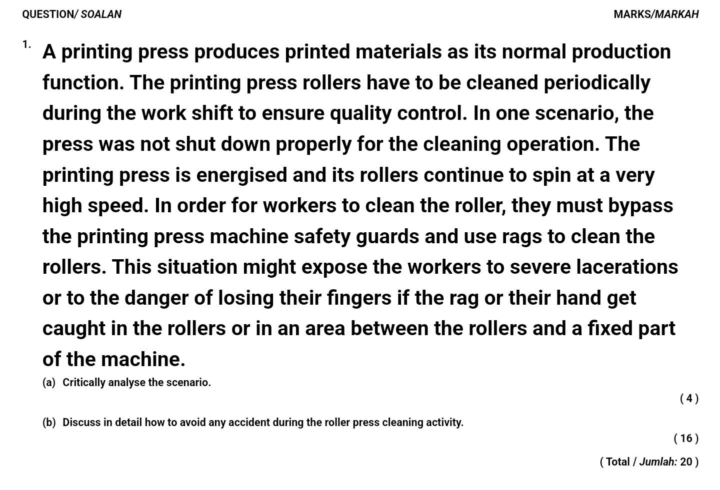 Solved 1. A printing press produces printed materials as its