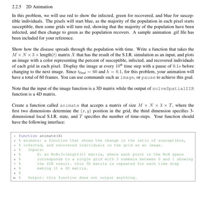2.2.5 2D Animation In this problem, we will use red | Chegg.com