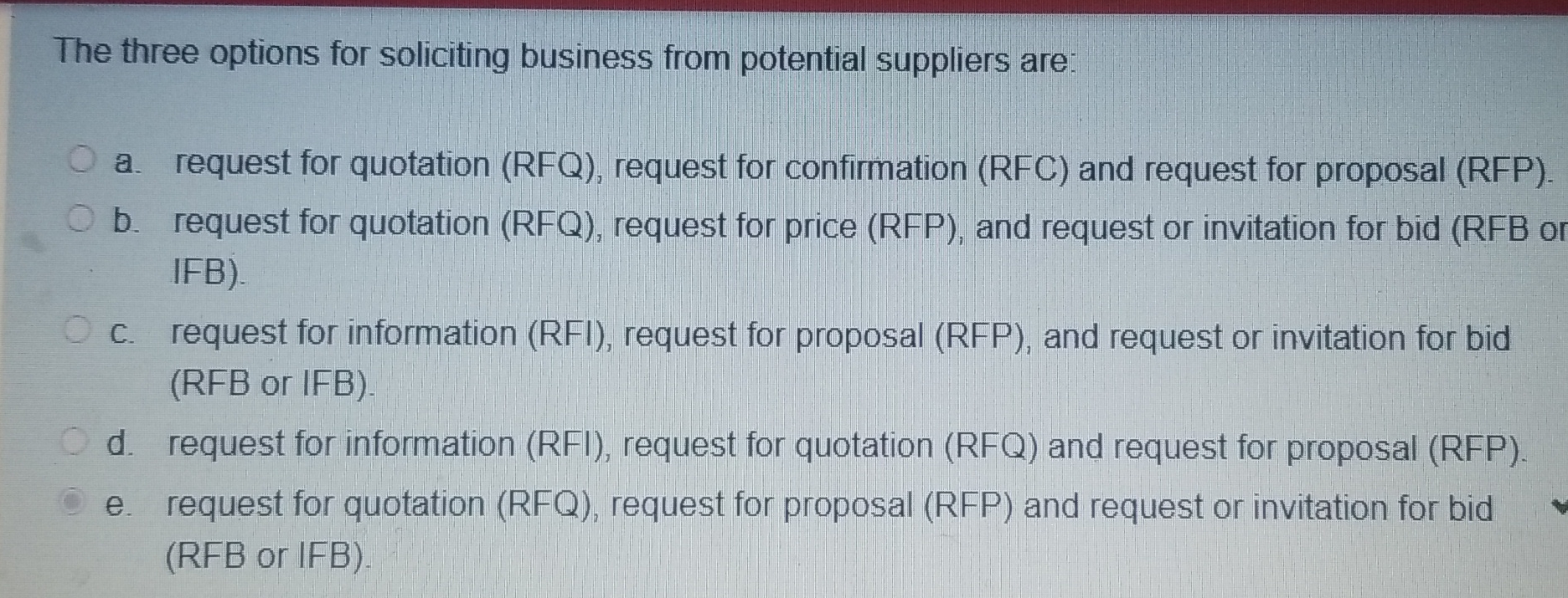 Solicitation Vs Rfp Solved The three options for soliciting business from | Chegg.com