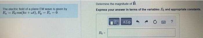 Solved Determine The Magnitude Of B. The Electric Field Of A | Chegg.com