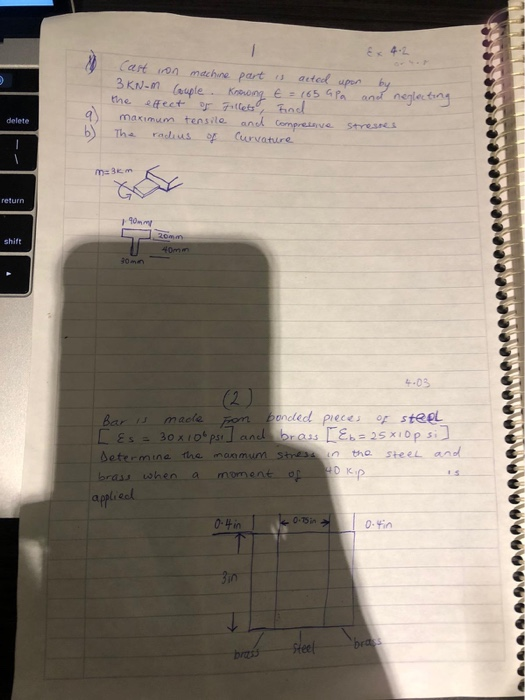 Solved Ex 4.2 Cast iron machine part is acted upon by 3 KNm