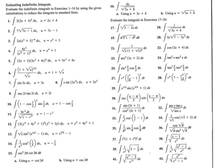 Solved Evaluating Indefinite Integrals Evaluate the | Chegg.com