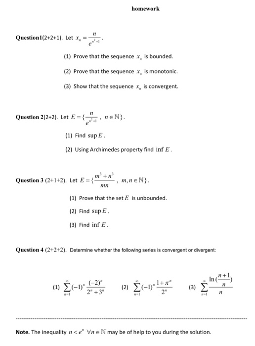 Solved Homework Question 1(2+2+1). Let X,- (1) Prove That | Chegg.com