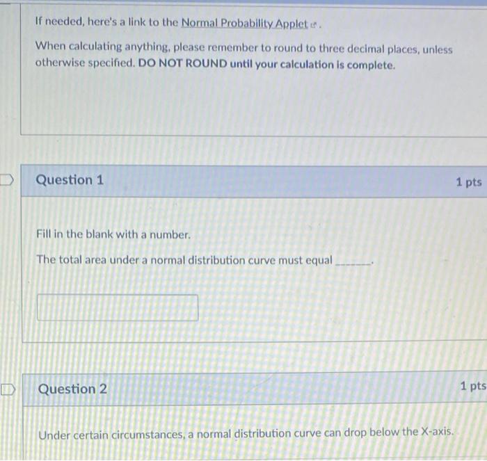 Solved Normal Probability Applet Area 0.3173 Z-score - 1 000 | Chegg.com