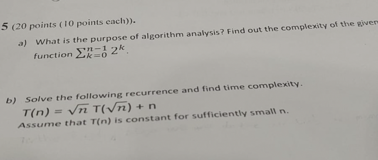 5 (20 ﻿points ( 10 ﻿points each)).a) ﻿What is the | Chegg.com