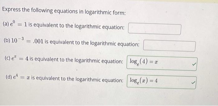 Solved It says I can't use log or any subscripts so I don't | Chegg.com
