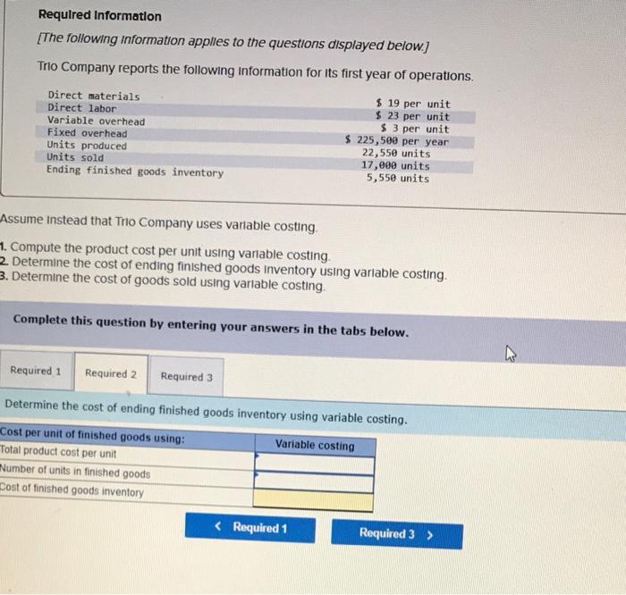 Solved Required Information The following information