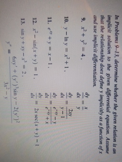 Solved In Problems 9–13, determine whether the given | Chegg.com