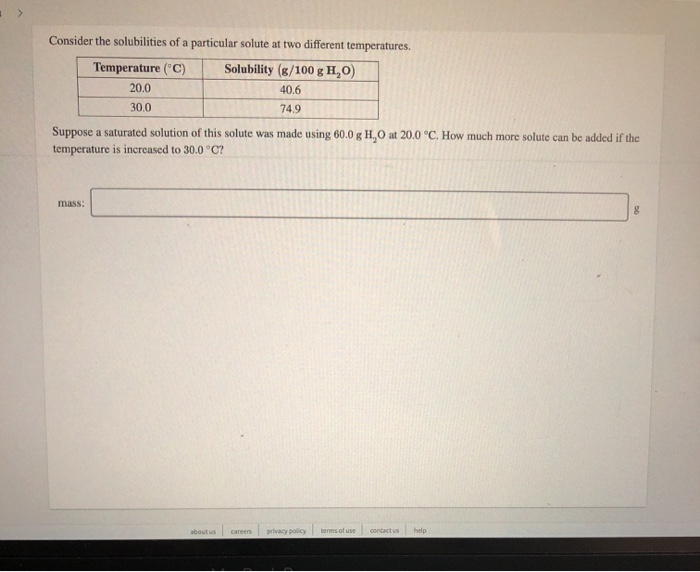 Solved Consider the solubilities of a particular solute at | Chegg.com