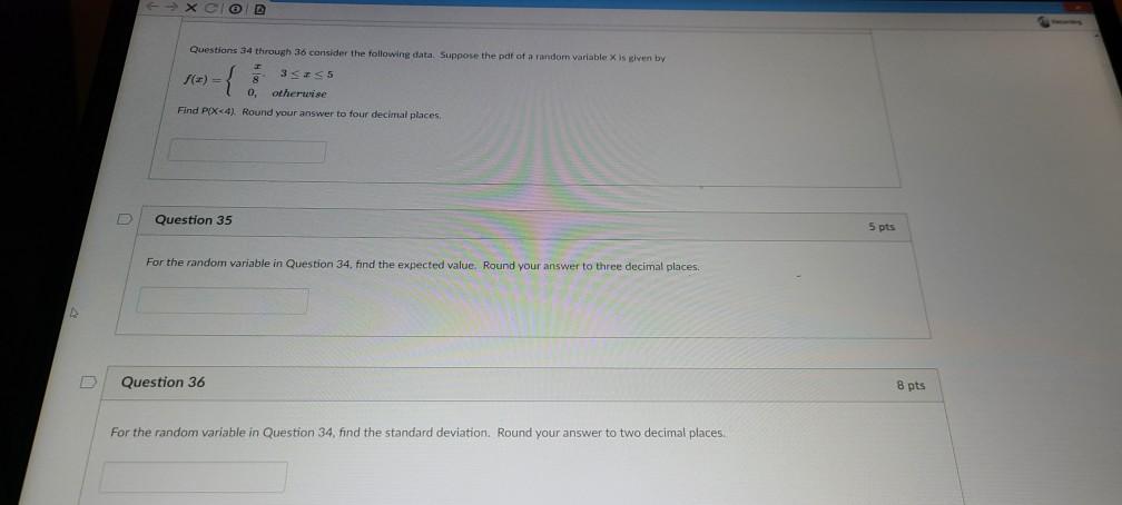 Solved G Questions 34 through 36 consider the following | Chegg.com