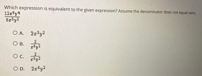 Solved Which expression is equivalent to the given | Chegg.com
