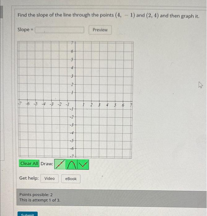 how to find the slope of a graph with 4 points