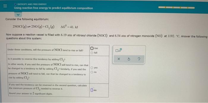 Solved O ENTROPY AND FREE ENERGY Using reaction free energy | Chegg.com
