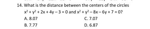 Solved 14. What is the distance between the centers of the | Chegg.com