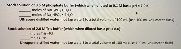 Solved Stock solution of 0.5 M phosphate buffer (which when | Chegg.com